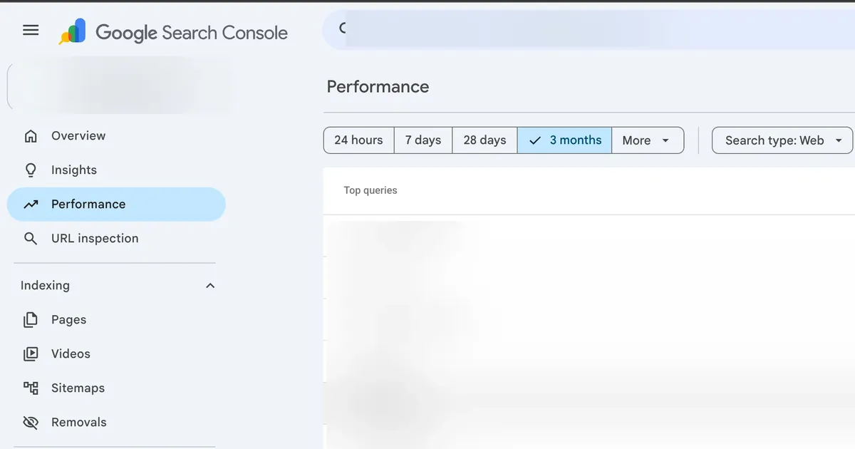 Google Search Console sidebar showing the URL inspection and Indexing sections used to check whether a site is indexed.